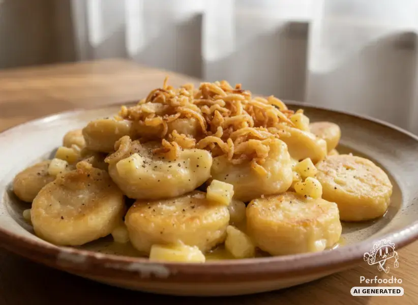 Tyrolean Cheese Spaetzle with Fried Onions