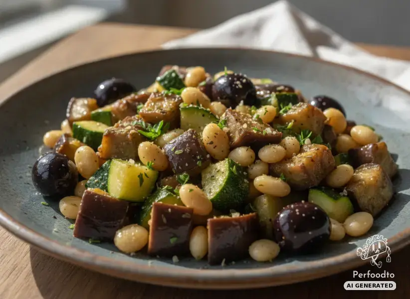 Mediterrane Gemüsepfanne mit Lupinenkernen