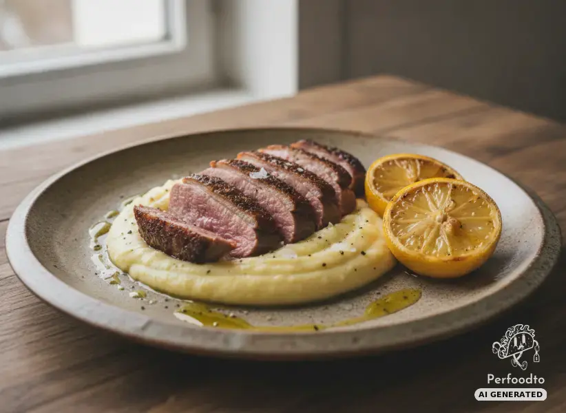 Entenfilet mit Selleriepüree und Zitrone