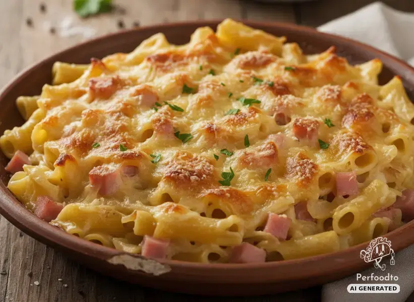 Baked ham pasta