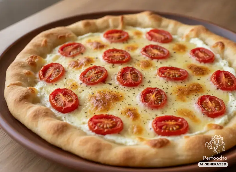 Knuspriger Flammkuchen mit Bergkäse und Datterini Tomaten