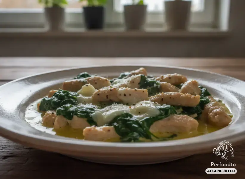 Putengeschnetzeltes in Spinatsauce