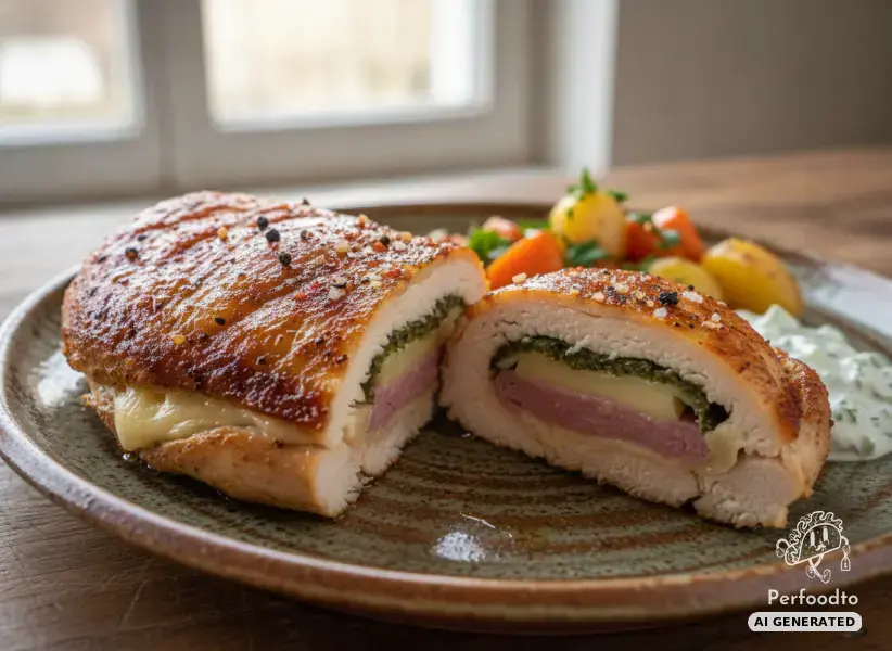 Gefülltes Hendlfilet mit Schinken und Käse
