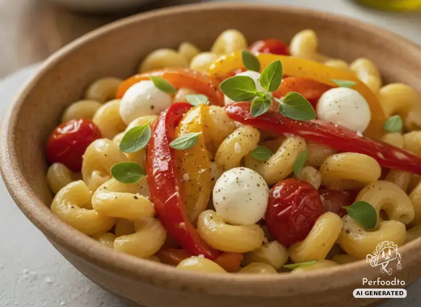 Creamy pointed pepper pasta with mozzarella and cream