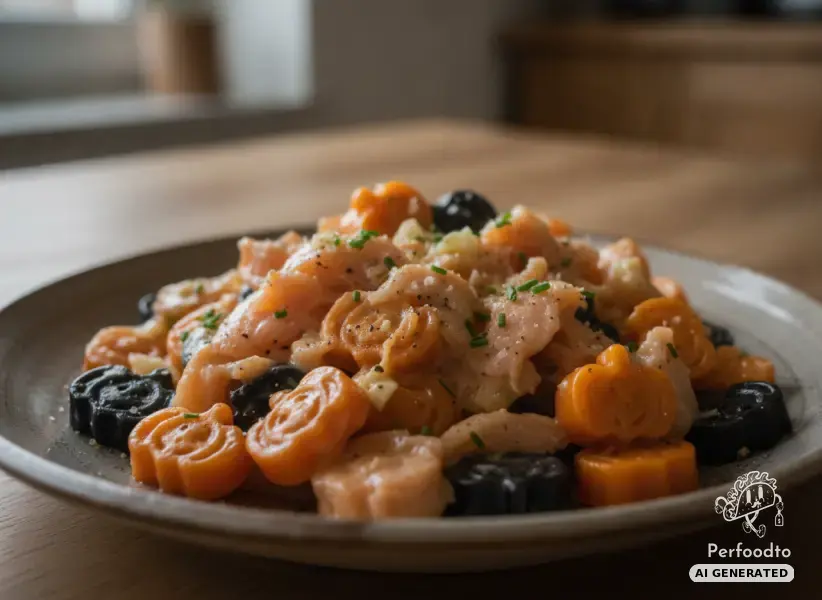 Creamy Halloween pasta with smoked salmon from the Thermomix