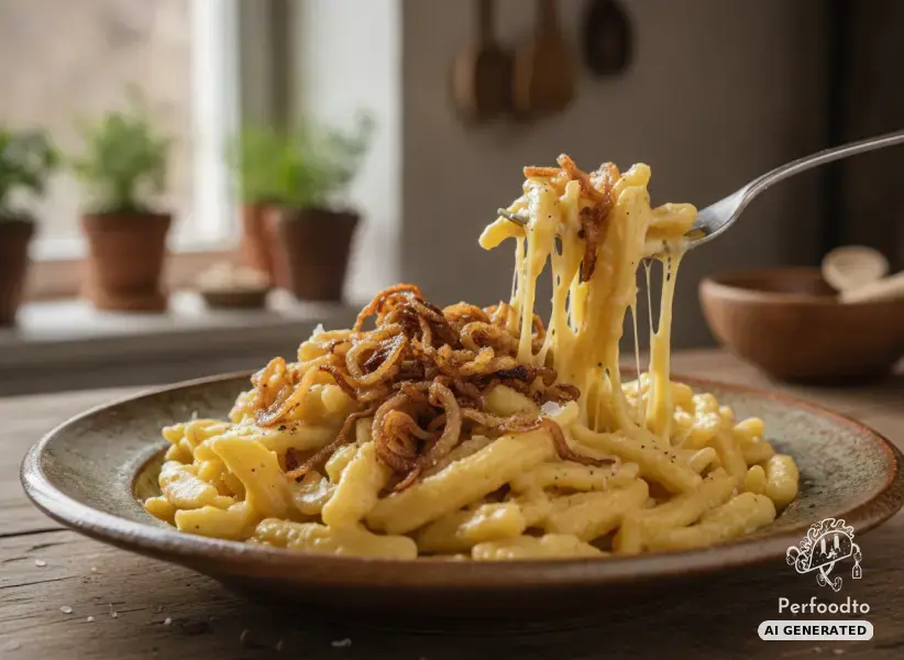 Käsespätzle mit Röstzwiebeln