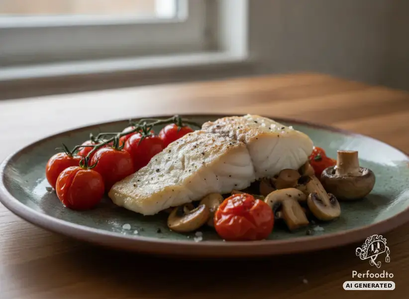 Kabeljau mit Tomaten und Champignons