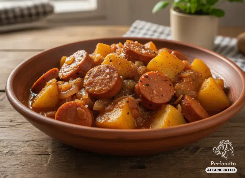 Potato goulash with sausage