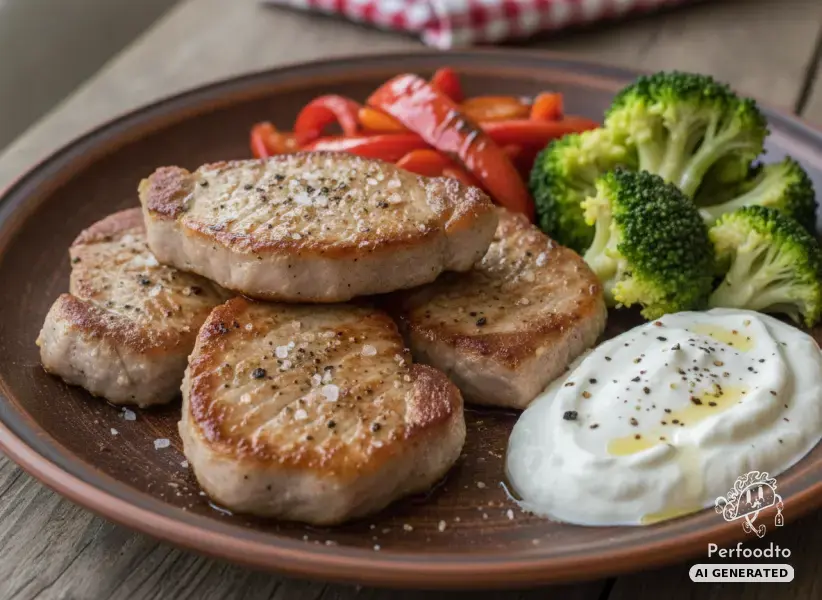 Schweinesteaks mit Brokkoli und Paprika