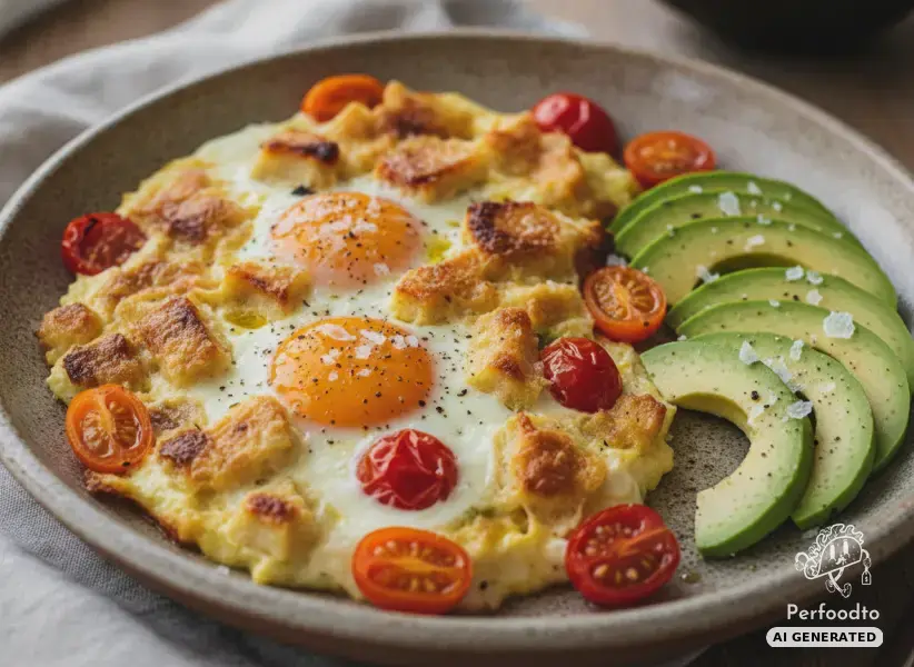 Überbackene Eierpfanne mit Cherrytomaten und Dorfkäse