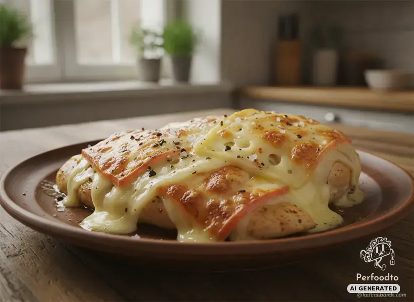 Baked chicken breast with two cheeses