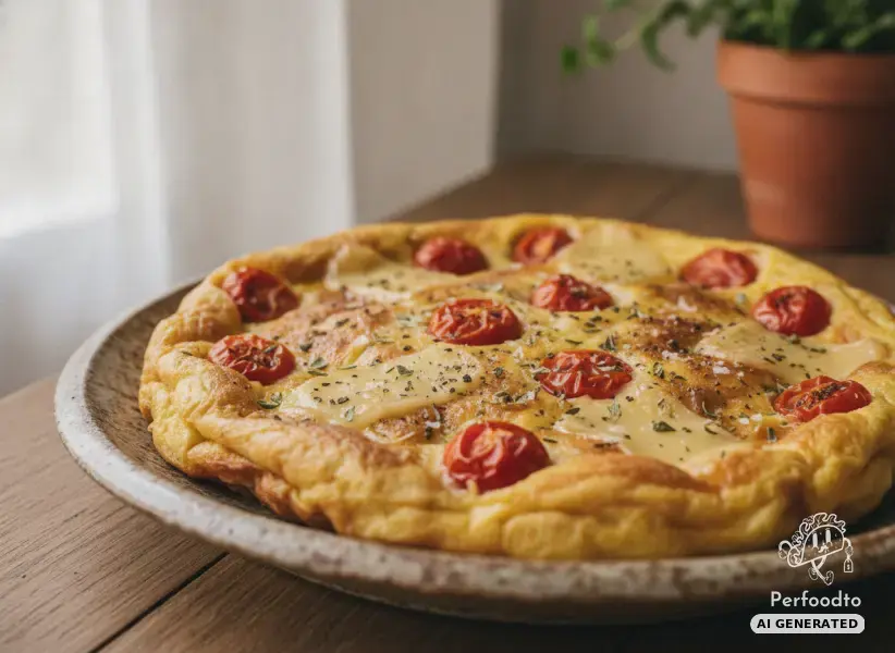 Italian frittata with tomatoes and cheese