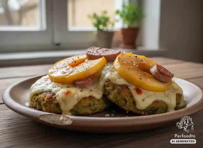 Baked pumpkin seed bun with Mondseer cheese and caramelized apple