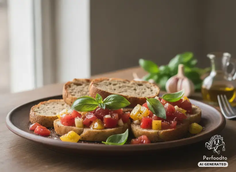 Geröstete Weckerl mit Tomaten und Basilikum