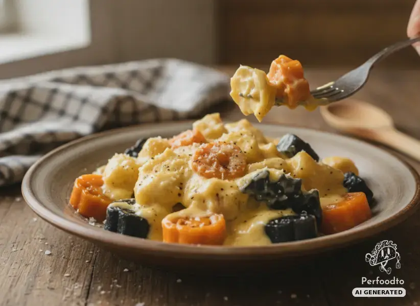 Creamy filled pasta with mascarpone and cheese