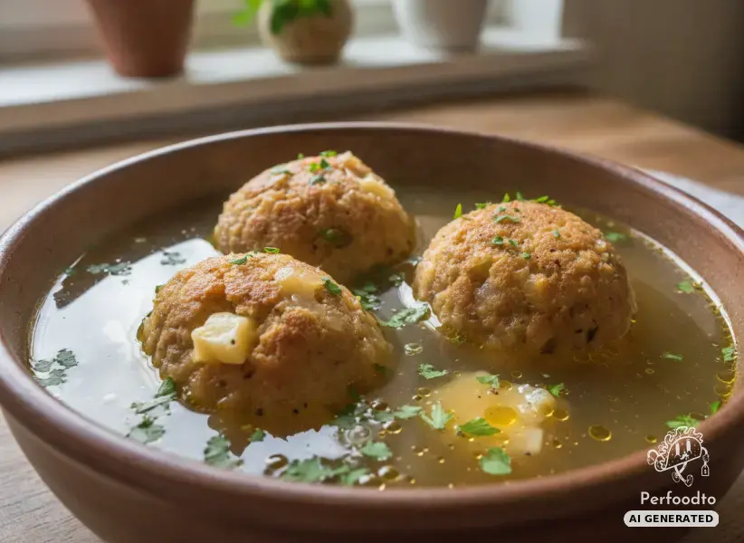 Austrian Cheese Dumplings in Clear Broth