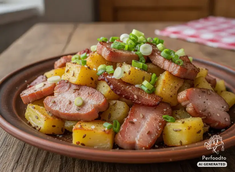 Tyrolean potato hash with smoked pork and bacon