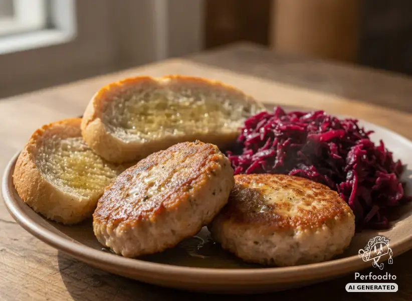 Meatballs with apple red cabbage