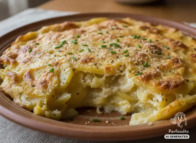 Savory potato gratin with two cheeses