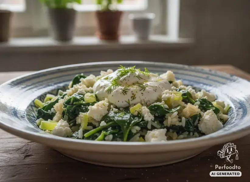Greek Spinach Rice with Feta